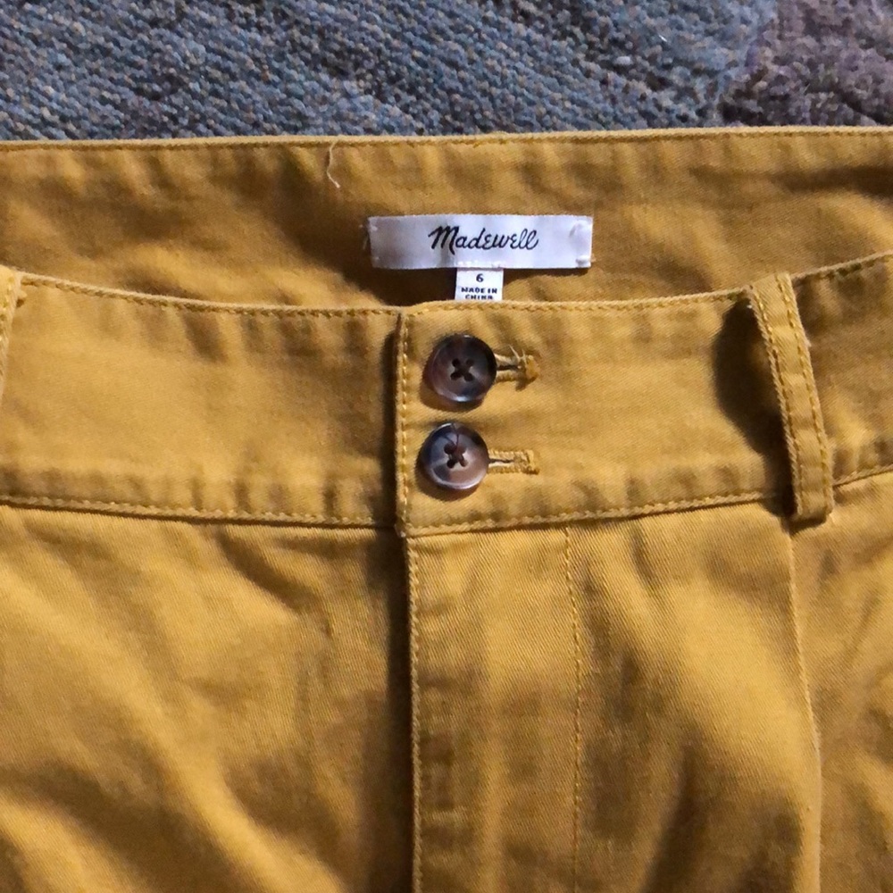 Madewell cropped mustard yellow pants